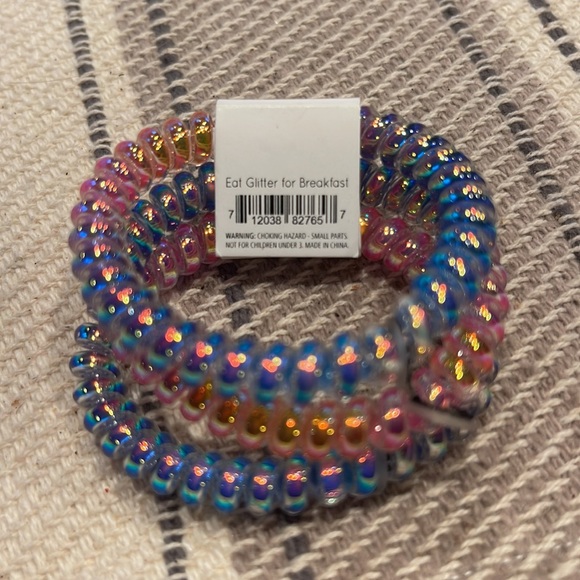 Teleties NEW 3 Pack Small Hair Ties Eat Glitter for Breakfast Ponytail Bracelets - Picture 4 of 4